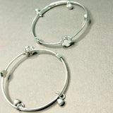 Silver Four Leaf Clover Lucky Bracelet Pair - Zircon Luxury