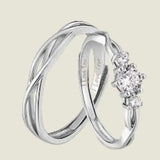 Couple Ring Set – Silver with Zircon Stones Rings - Zircon Luxury