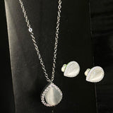 Gold Teardrop Pendant & Earring Set