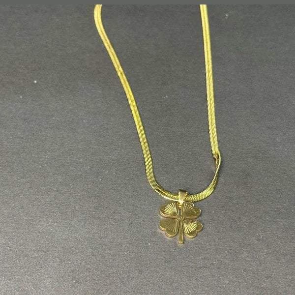 Gold Four-Leaf Clover Pendant Necklace