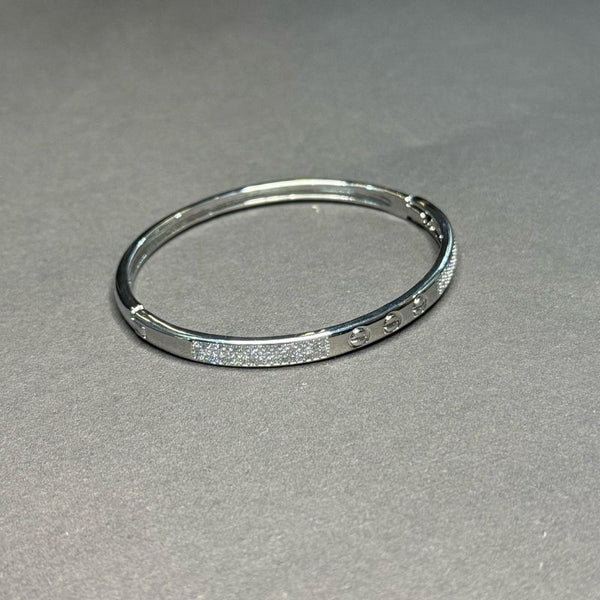 Silver Cartier-Inspired Bangle Bracelet