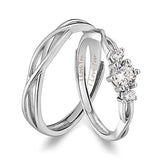 Couple Ring Set – Silver with Zircon Stones Rings - Zircon Luxury